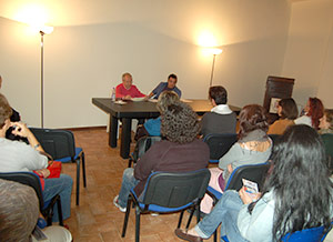 C. Barceló con el pintor Javier Ponce